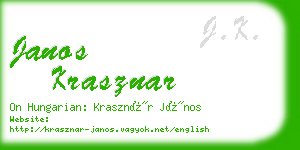 janos krasznar business card